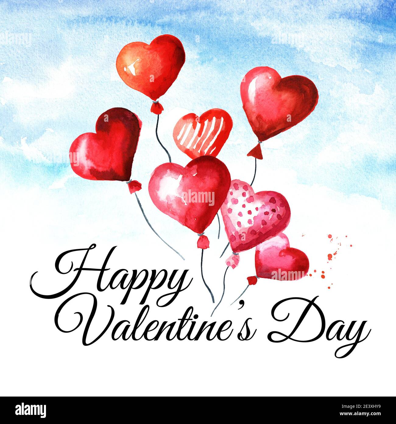 Love and romance. Valentines red heart balloons, Happy Valentines Day ...
