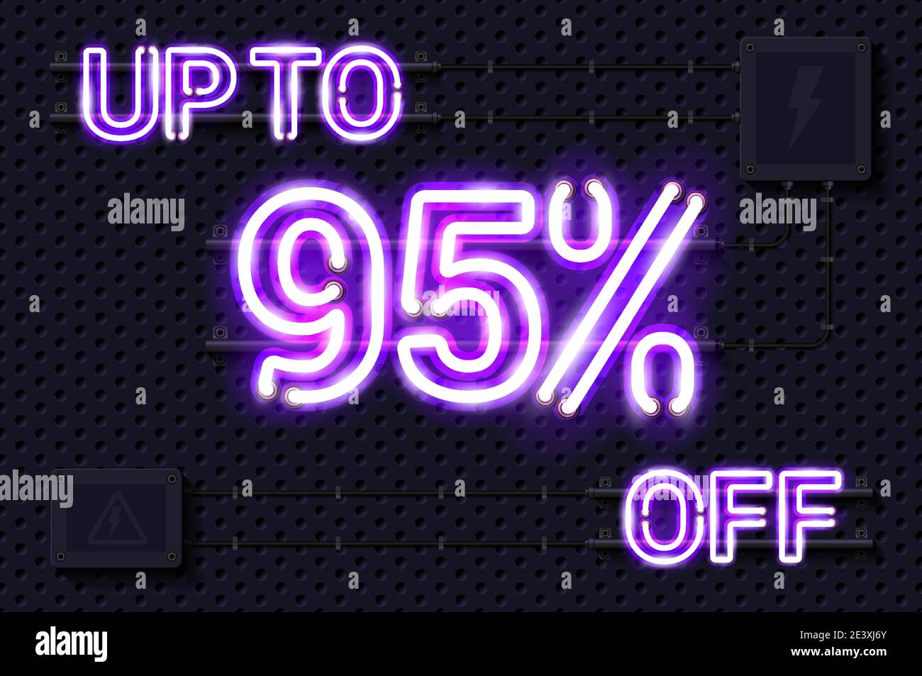 UP TO 95 percent OFF glowing purple neon lamp sign. Realistic vector ...