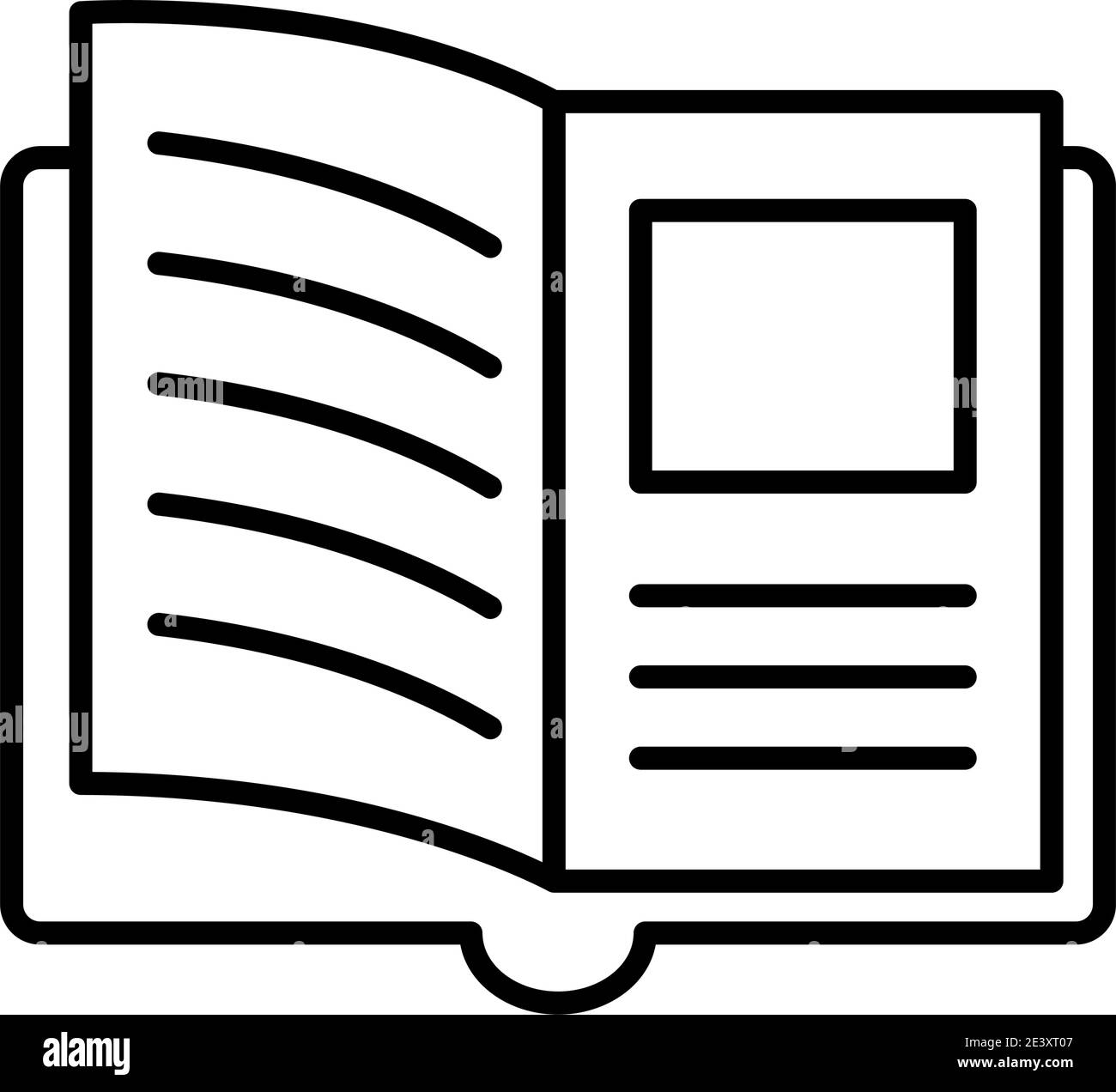 open book with picture line style icon design, Education literature and ...