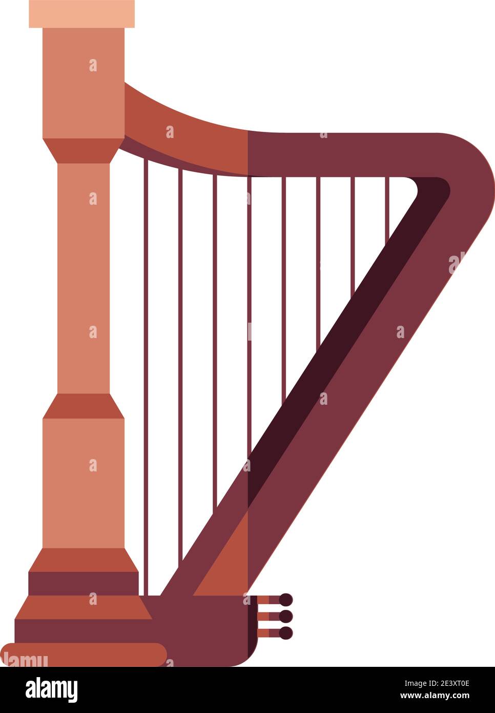 harp instrument design, Music sound melody and song theme Vector