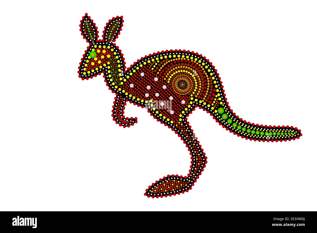 Kangaroo on white background. Australia aboriginal kangaroo dot art painting.Aboriginal tribal styled kangaroo.Decorative ethnic style.Vector Stock Vector & - Alamy