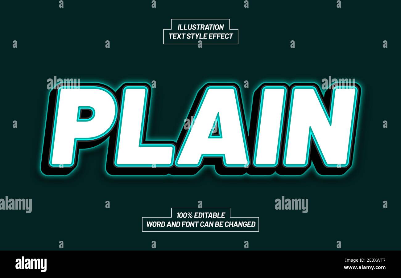Plain Text Style Effect Stock Vector Image & Art - Alamy