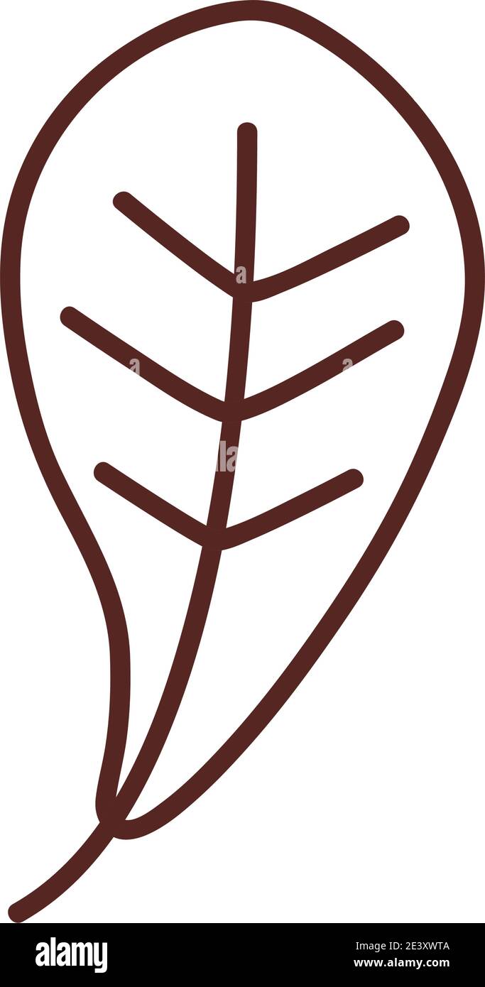leaf line style icon design of Plant natural floral theme Vector ...