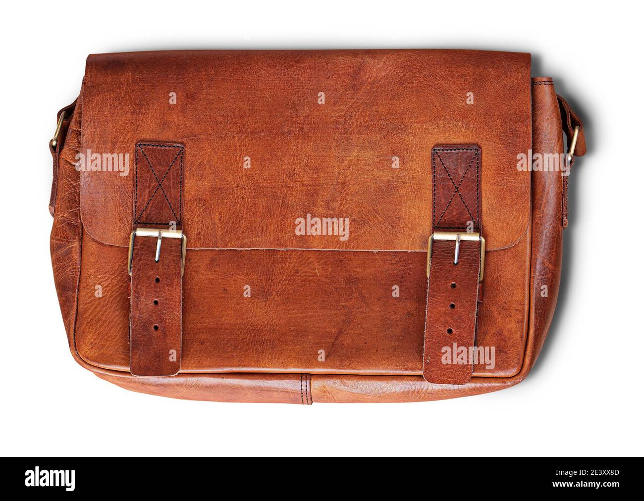 The Elegant briefcase made of leather isolated on white background