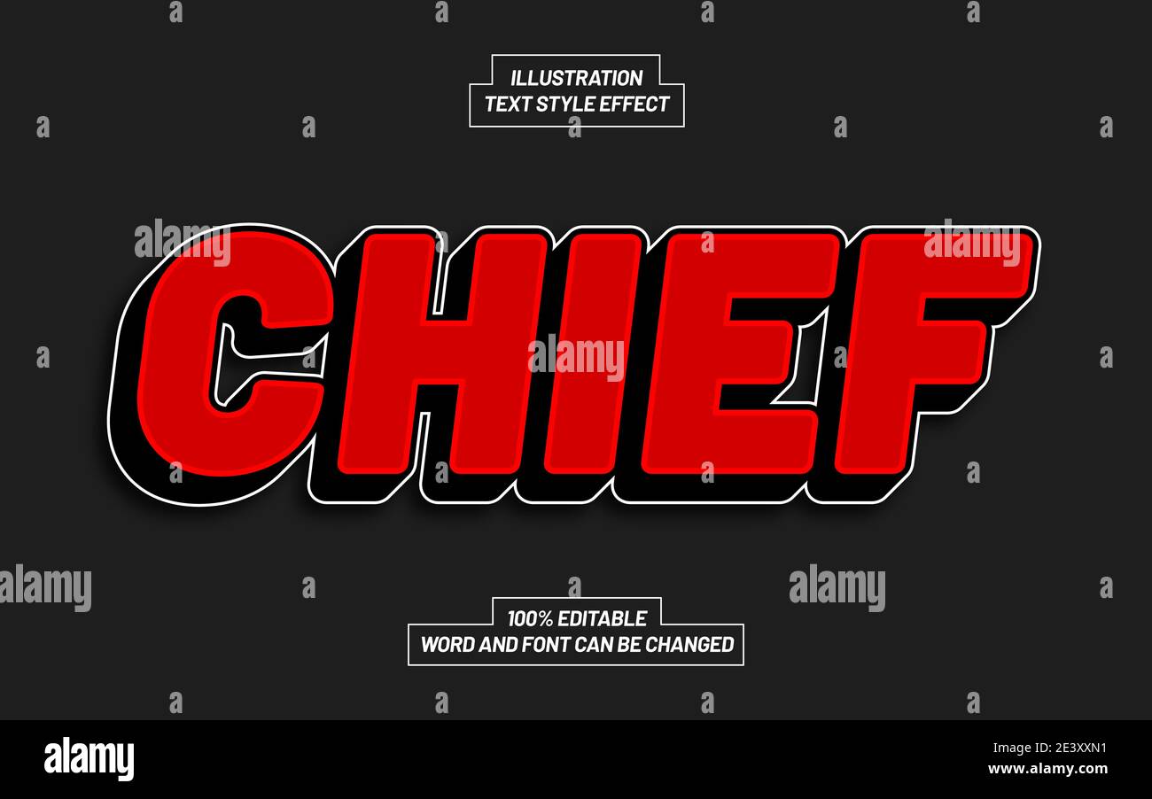 Chief Text Style Effect Stock Vector Image & Art - Alamy