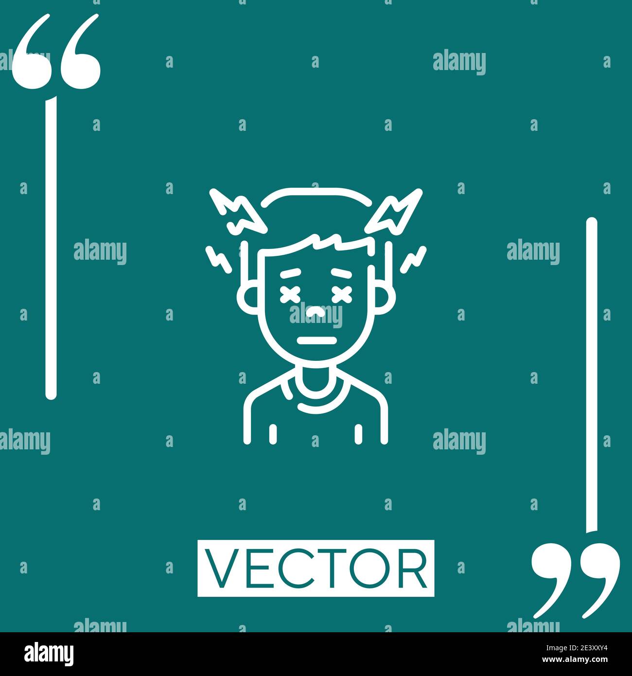 headache vector icon Linear icon. Editable stroke line Stock Vector ...