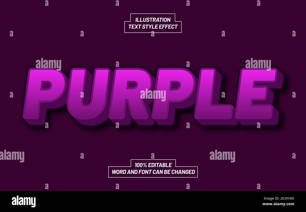 Purple Text Style Effect Stock Vector Image & Art - Alamy