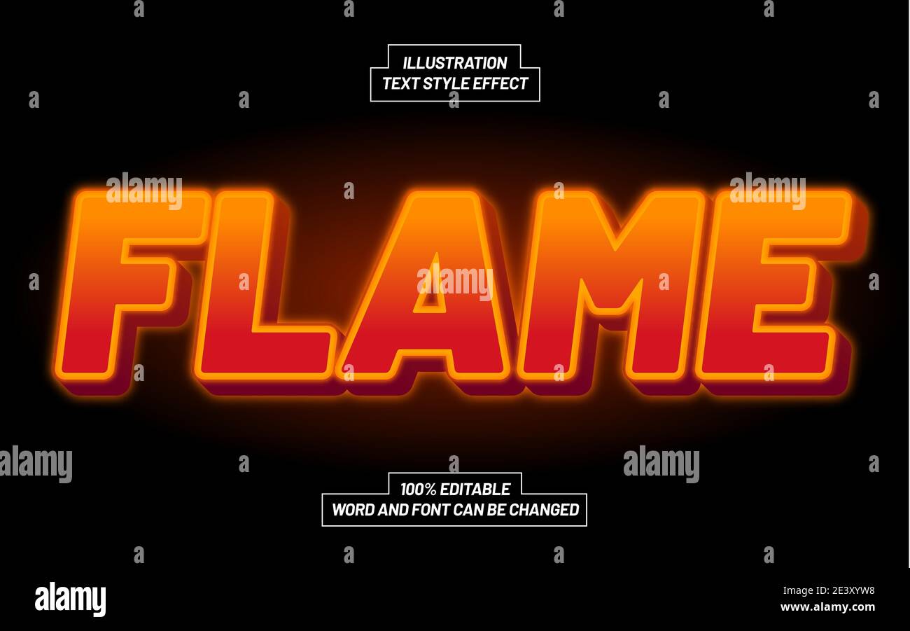 3D Flame Bold Text Style Effect Stock Vector Image & Art - Alamy