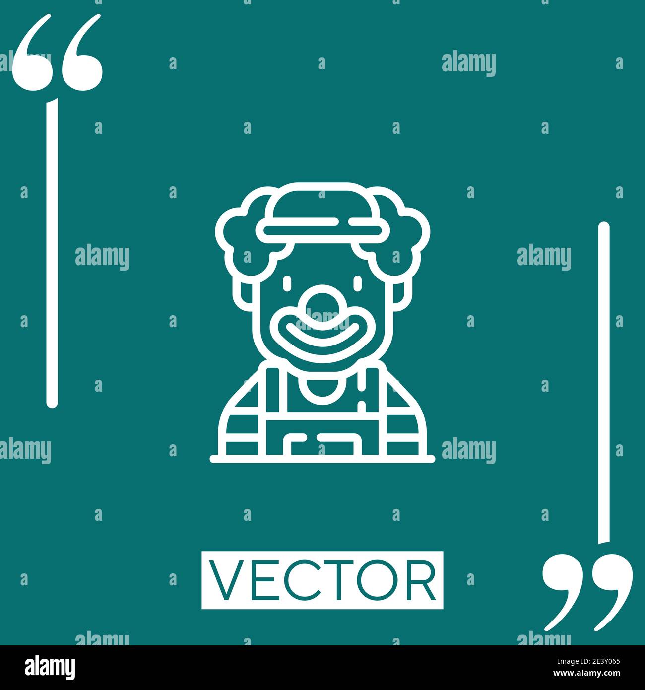 clown vector icon Linear icon. Editable stroked line Stock Vector