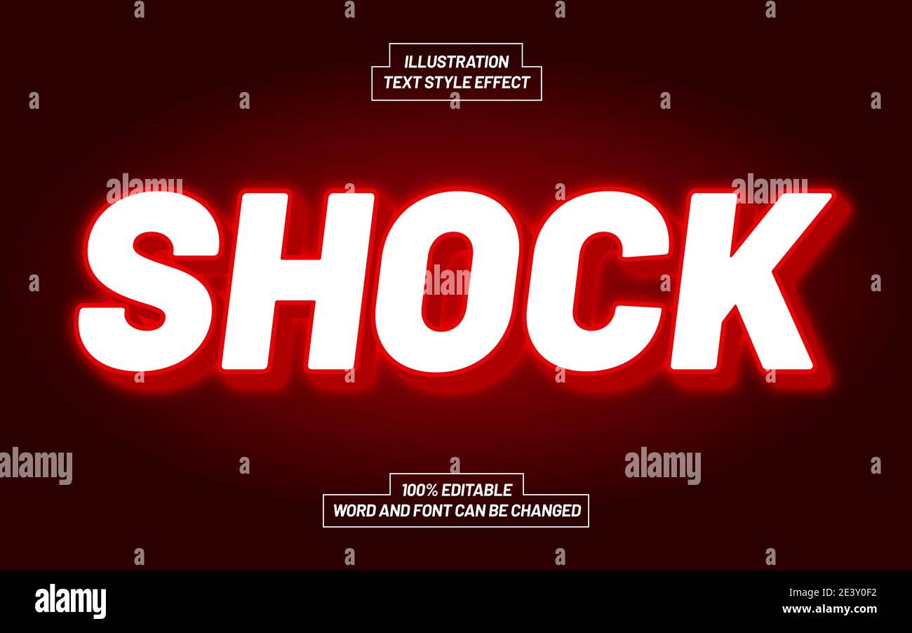 Shock Text Style Effect Stock Vector Image & Art - Alamy