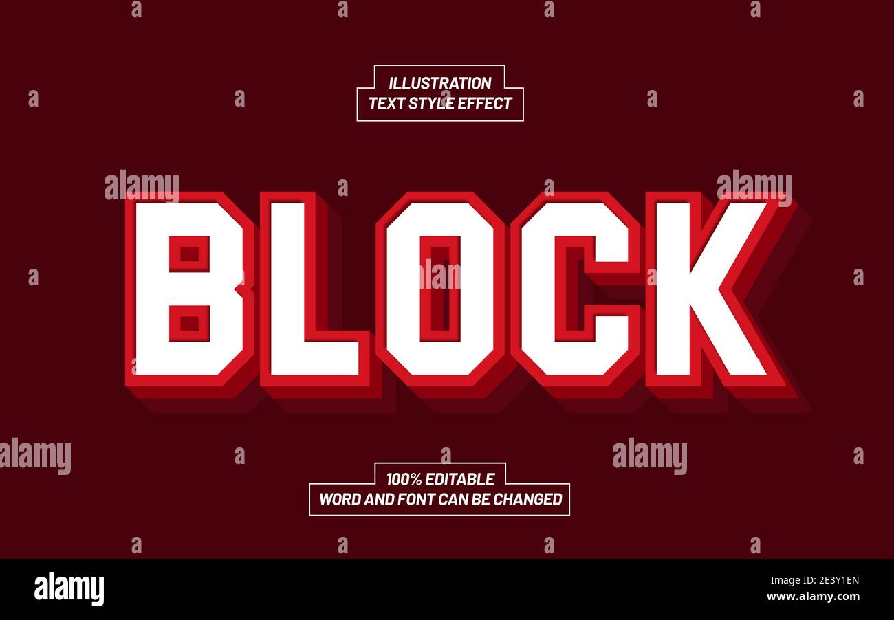 Block Text Style Effect Stock Vector Image & Art Alamy