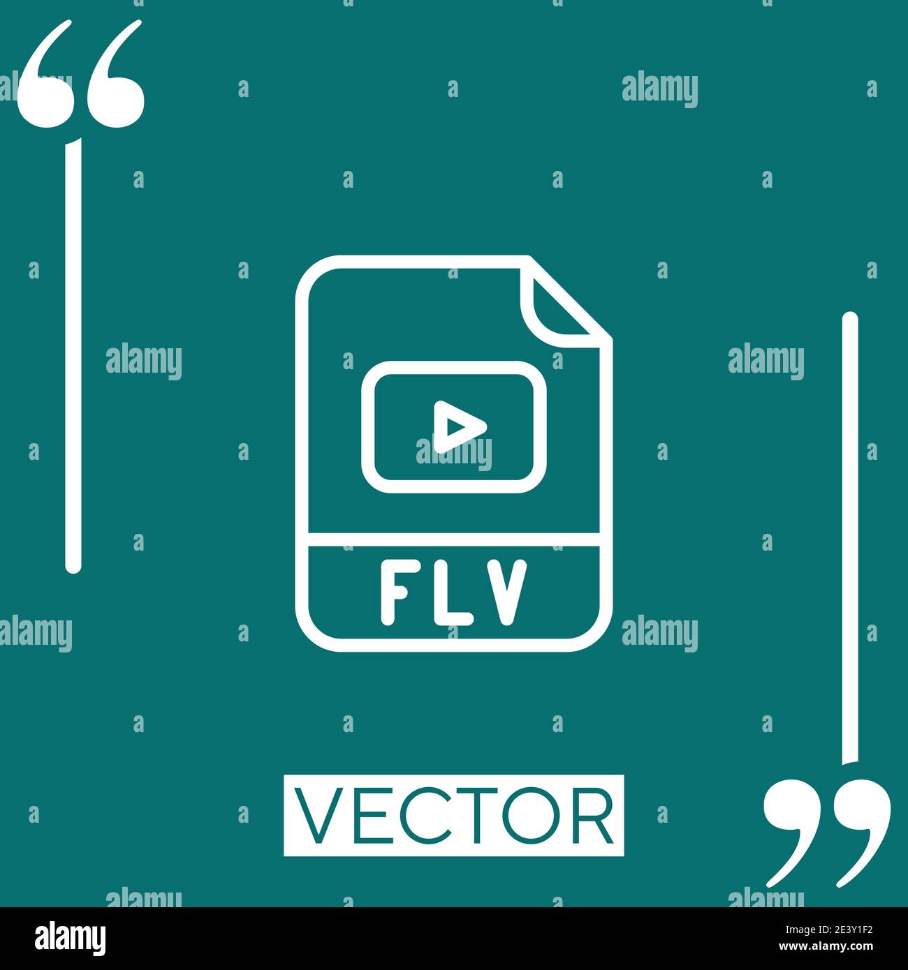 flv vector icon Linear icon. Editable stroke line Stock Vector