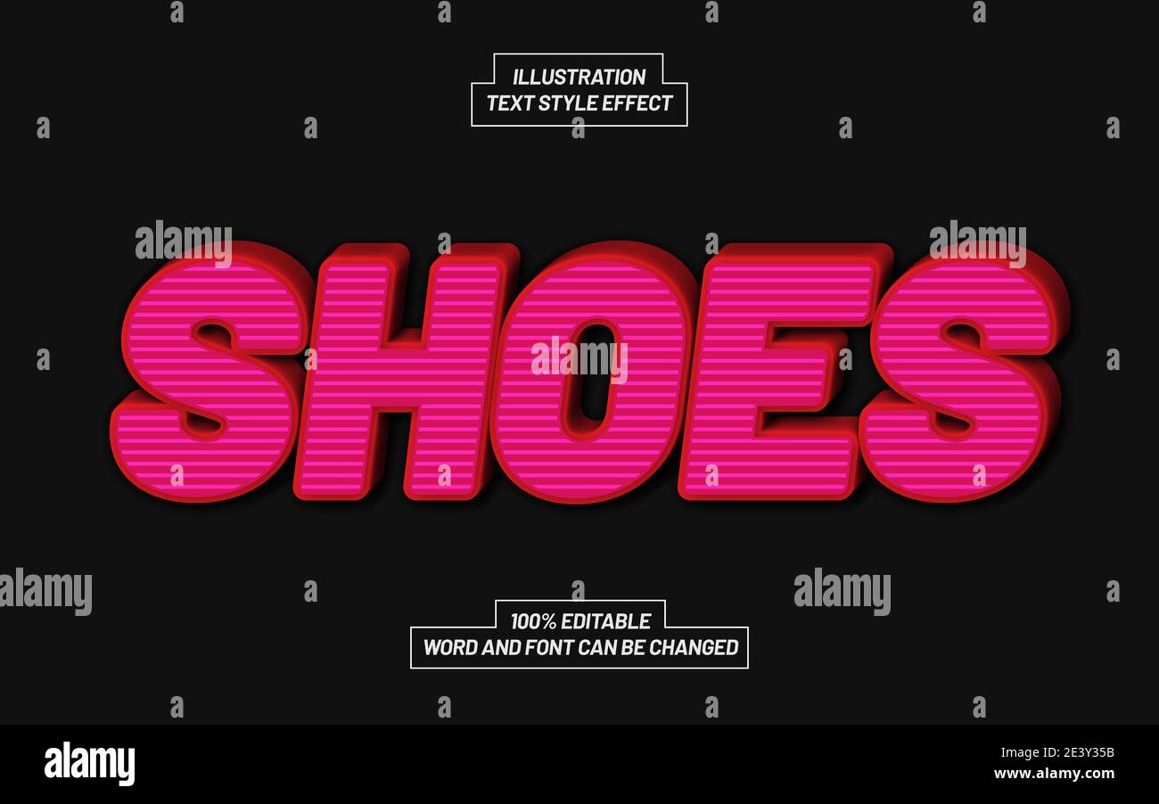 Shoes Text Style Effect Stock Vector