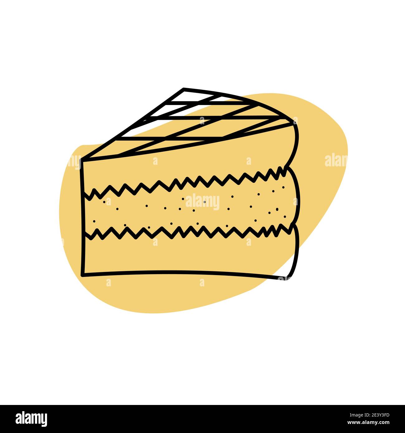 Cake doodle icon vector illustration for web kitchen decor Stock Vector