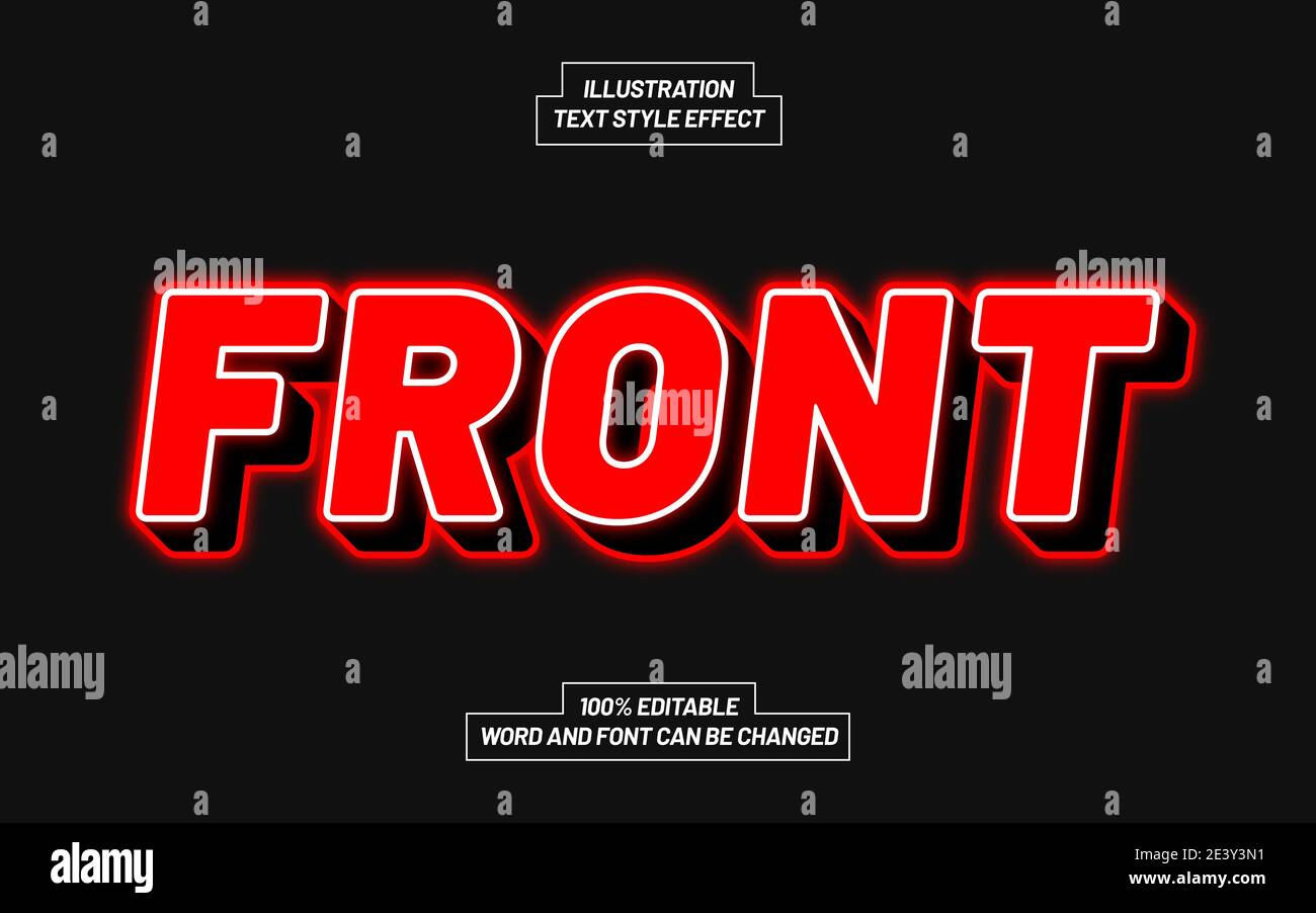 Front Text Style Effect Stock Vector Image & Art - Alamy