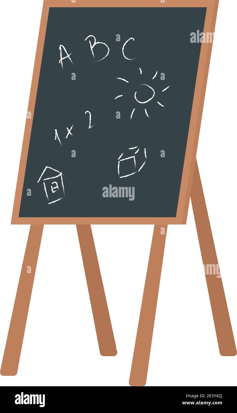 Kindergarten chalkboard flat color vector object Stock Vector Image