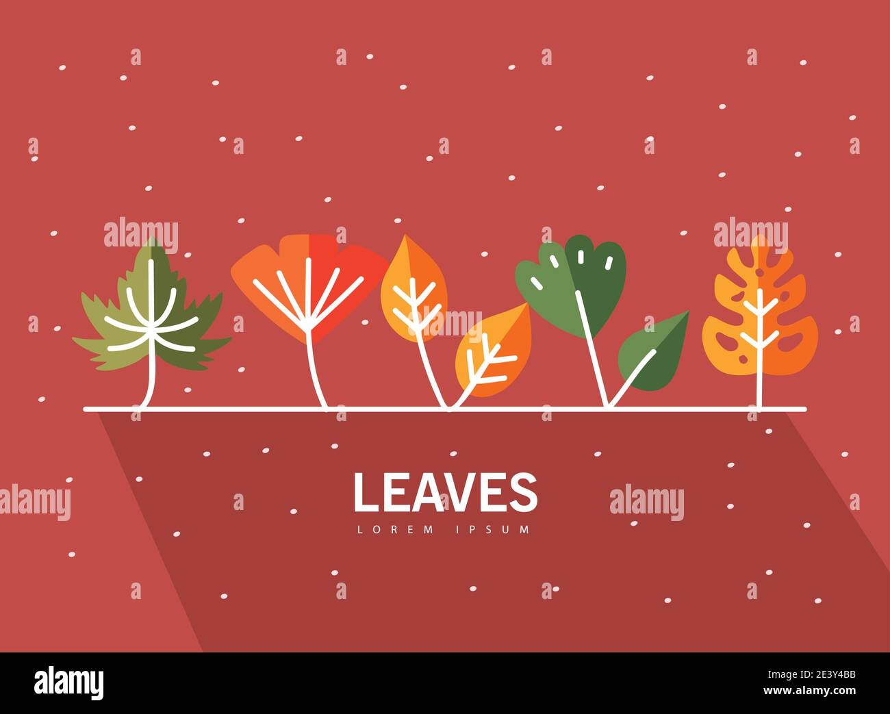 leaves line and fill style icons on pointed background design of Plant ...