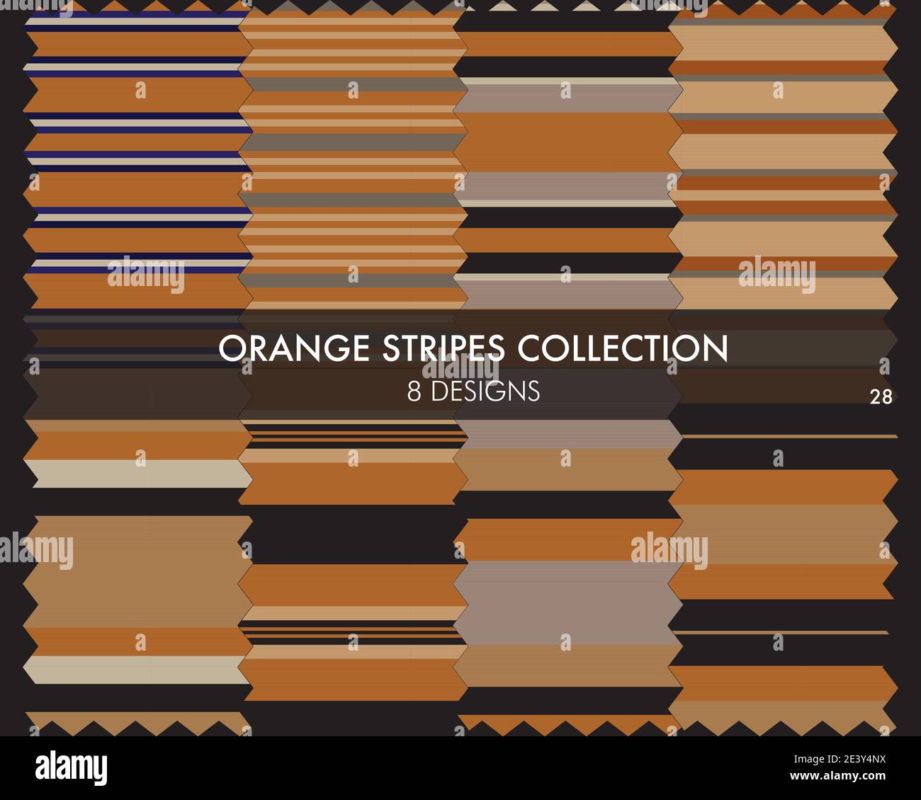 Striped seamless pattern collection includes 8 designs for fashion ...