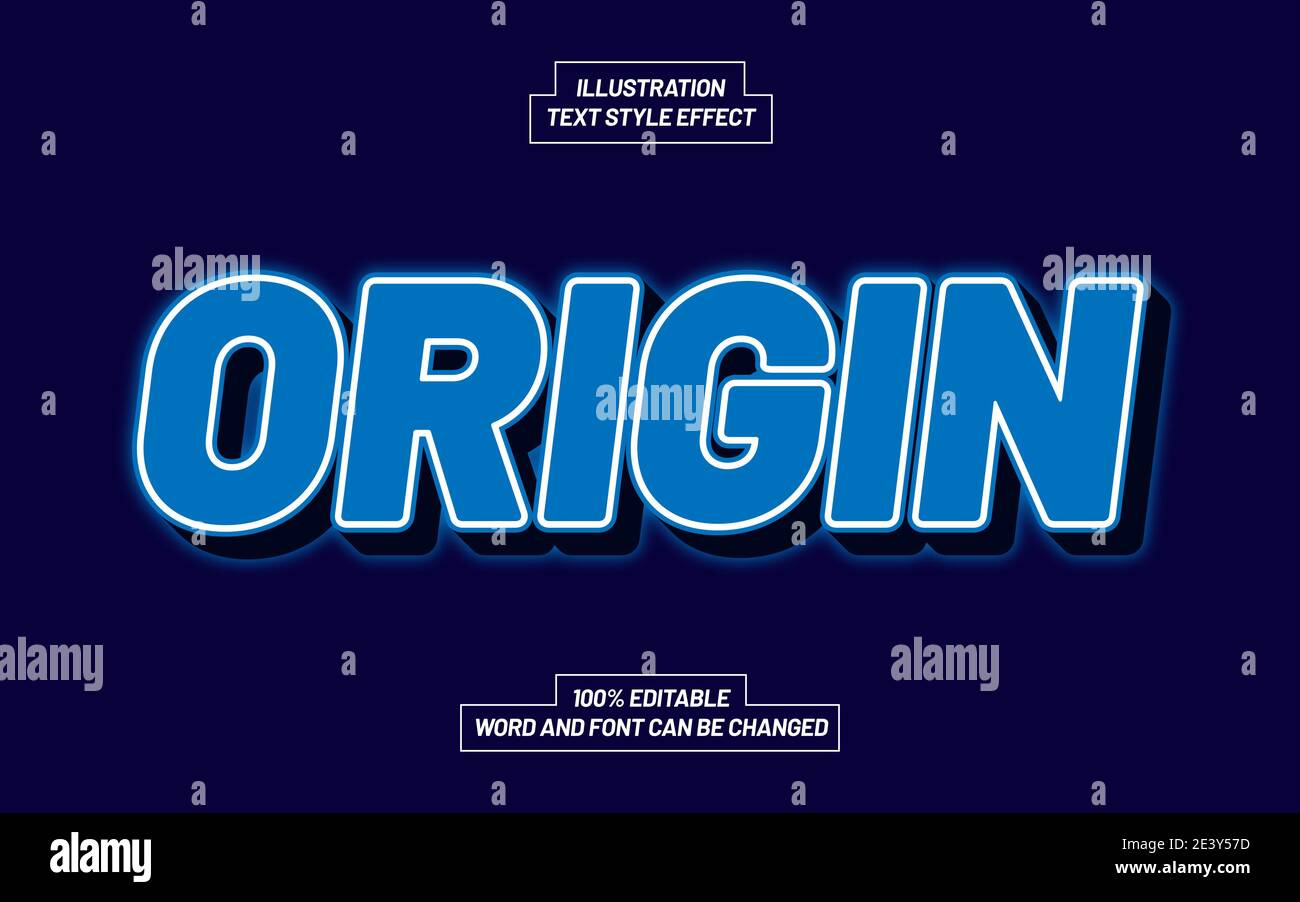 Origin Text Style Effect Stock Vector Image & Art Alamy
