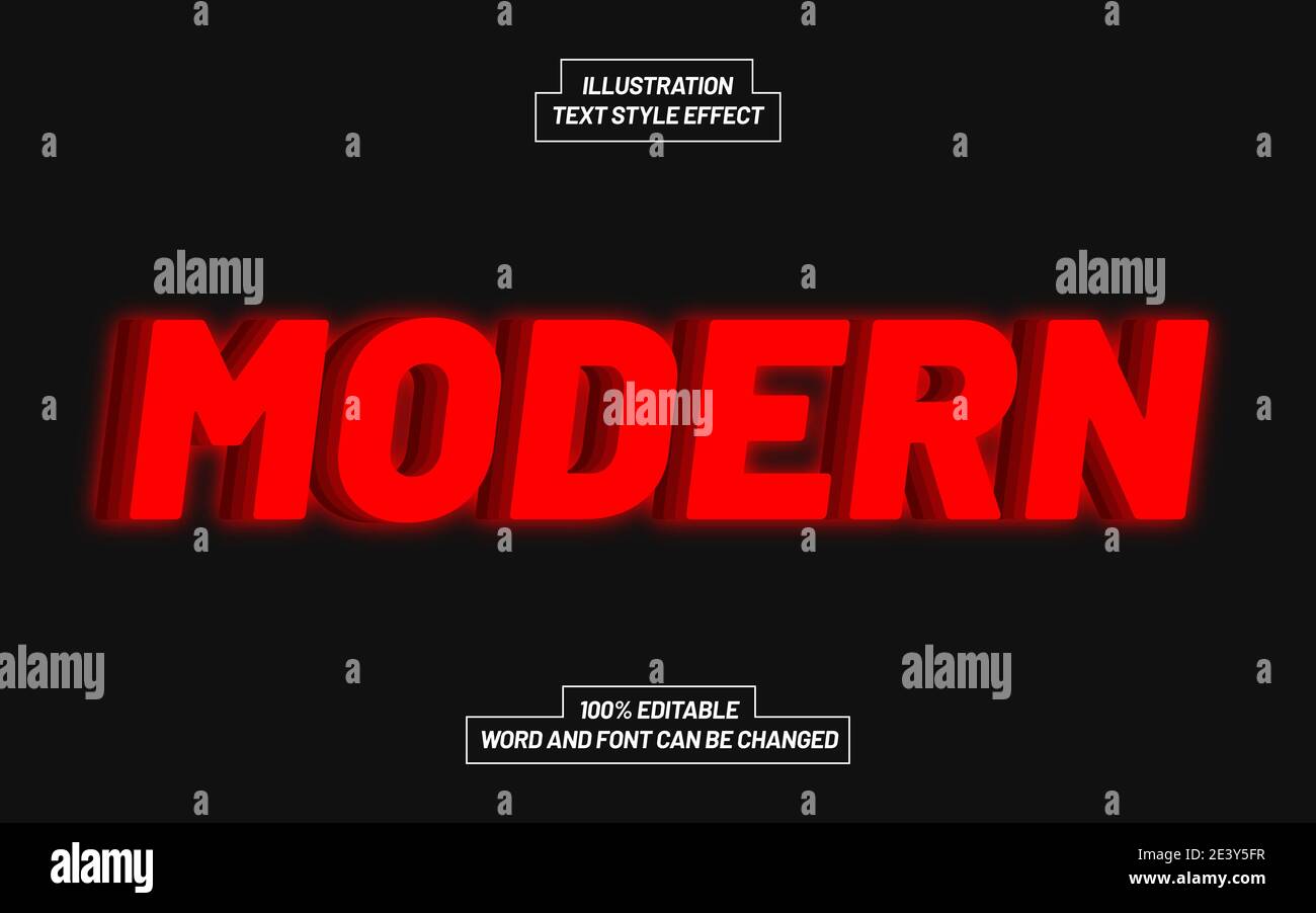 Modern Red Text Style Effect Stock Vector Image & Art - Alamy