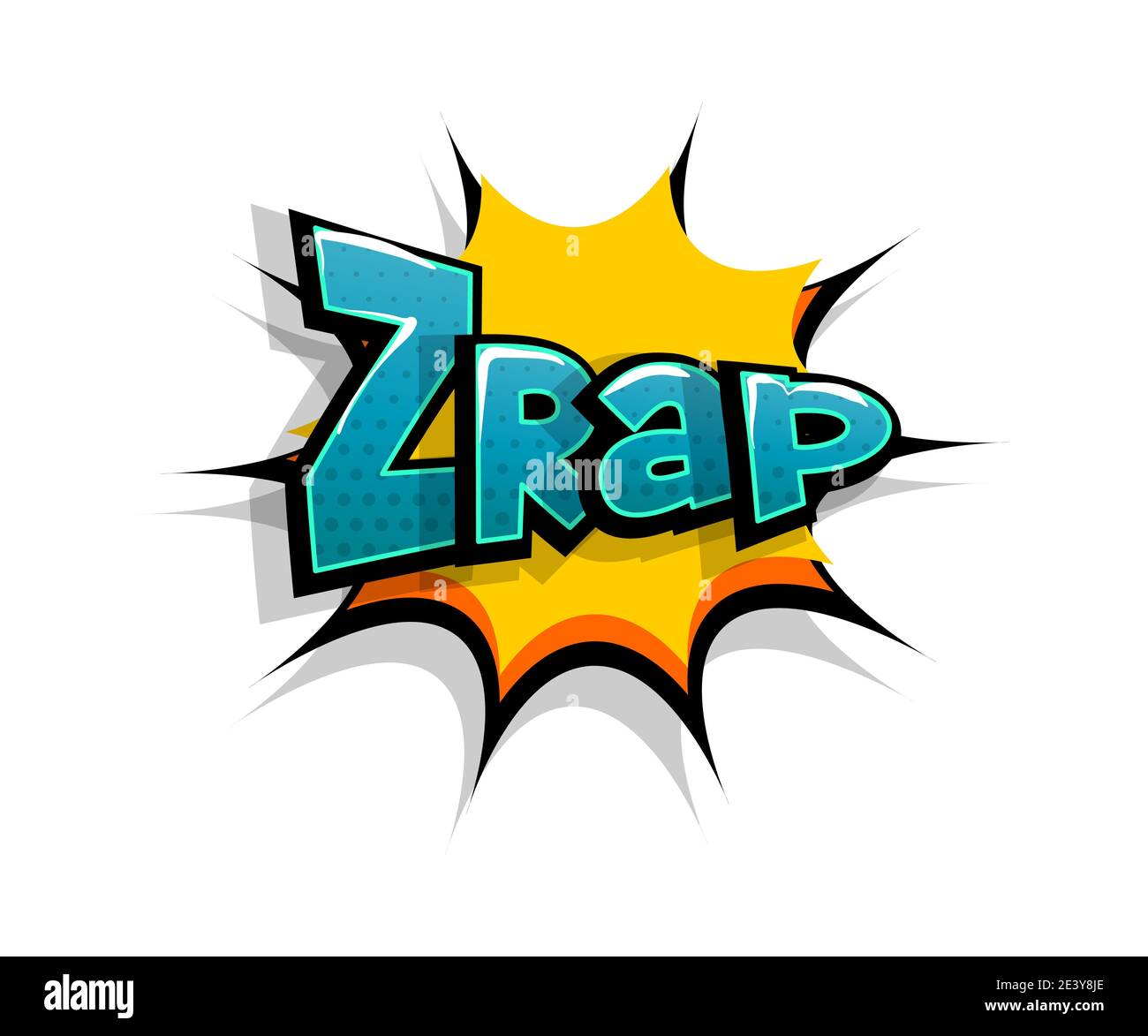 Lettering zrap, zap, boom. Comic text logo sound effects. Vector bubble