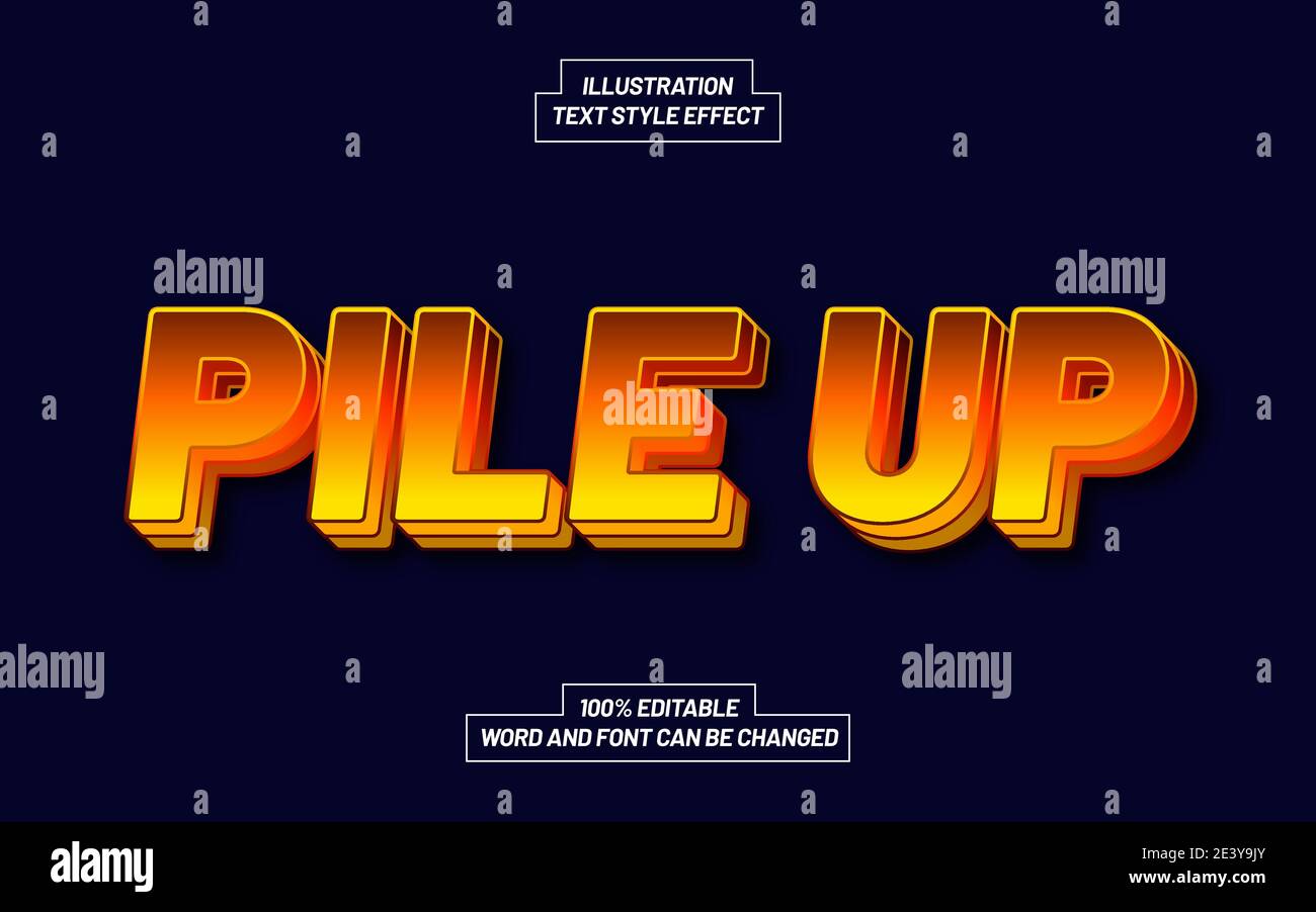 Modern Pile Up Text Style Effect Stock Vector Image & Art Alamy