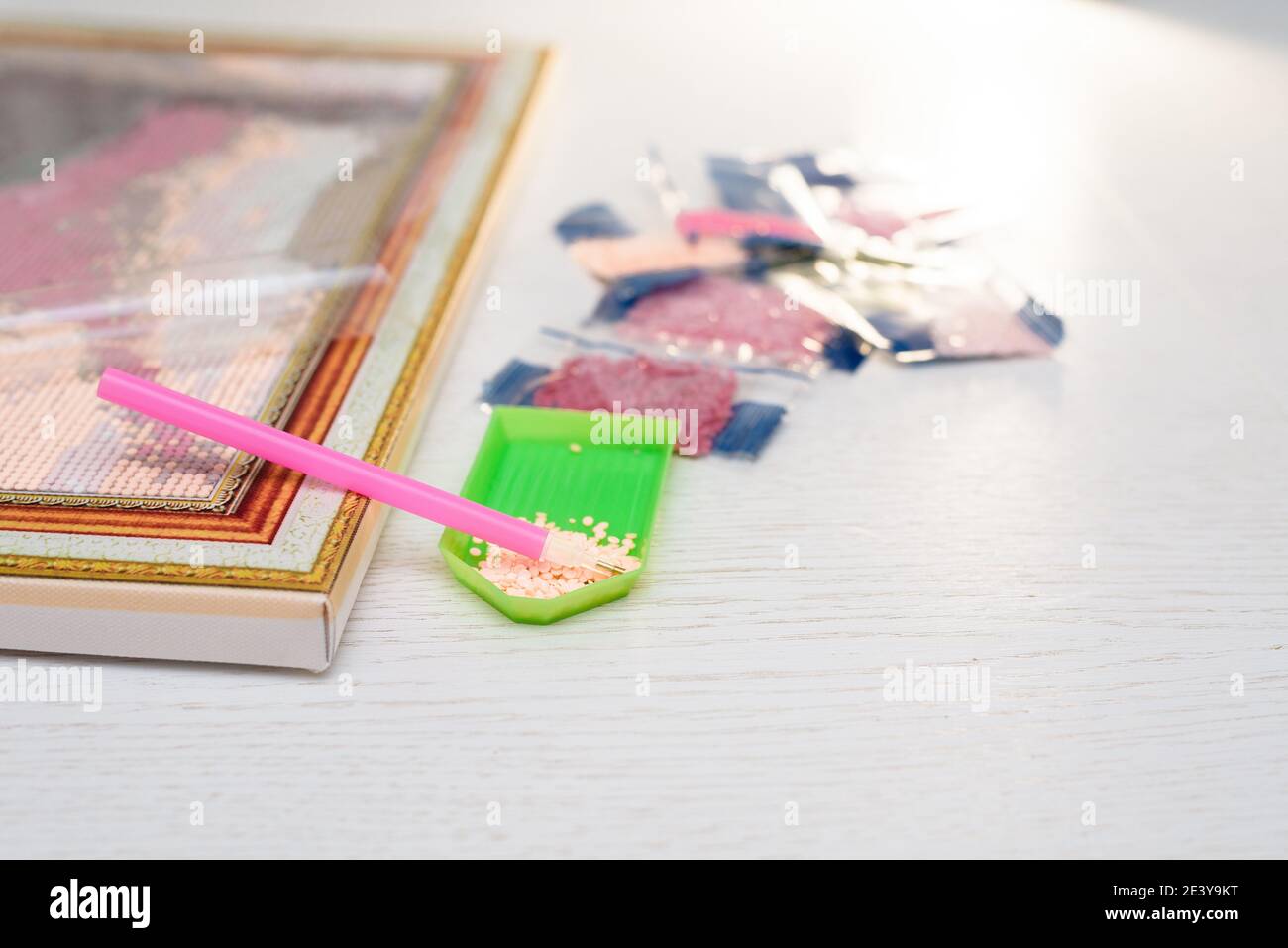 home hobby to draw a picture of rhinestones, multicolored diamond