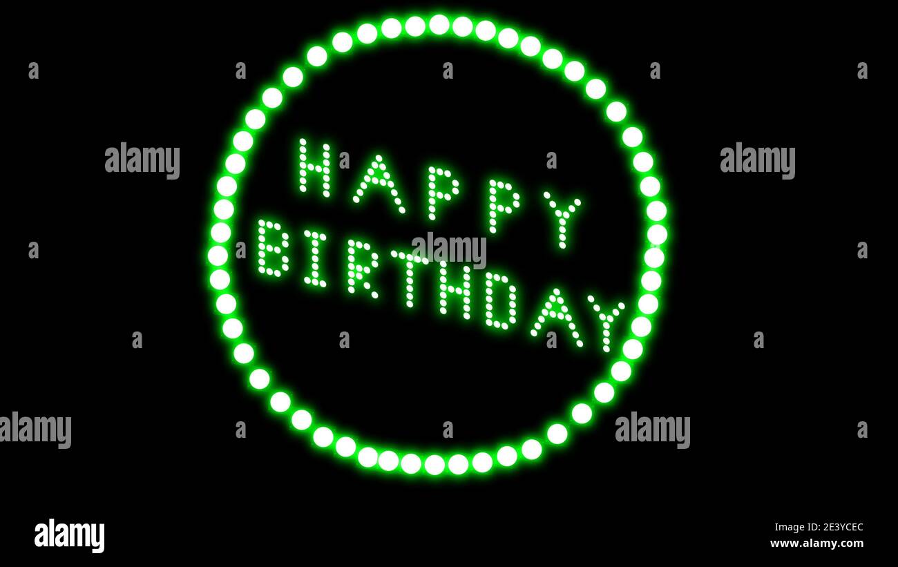 Text sign bulbs LED pixels, light flashing, blinking lights advertising banner. Light Text Logo