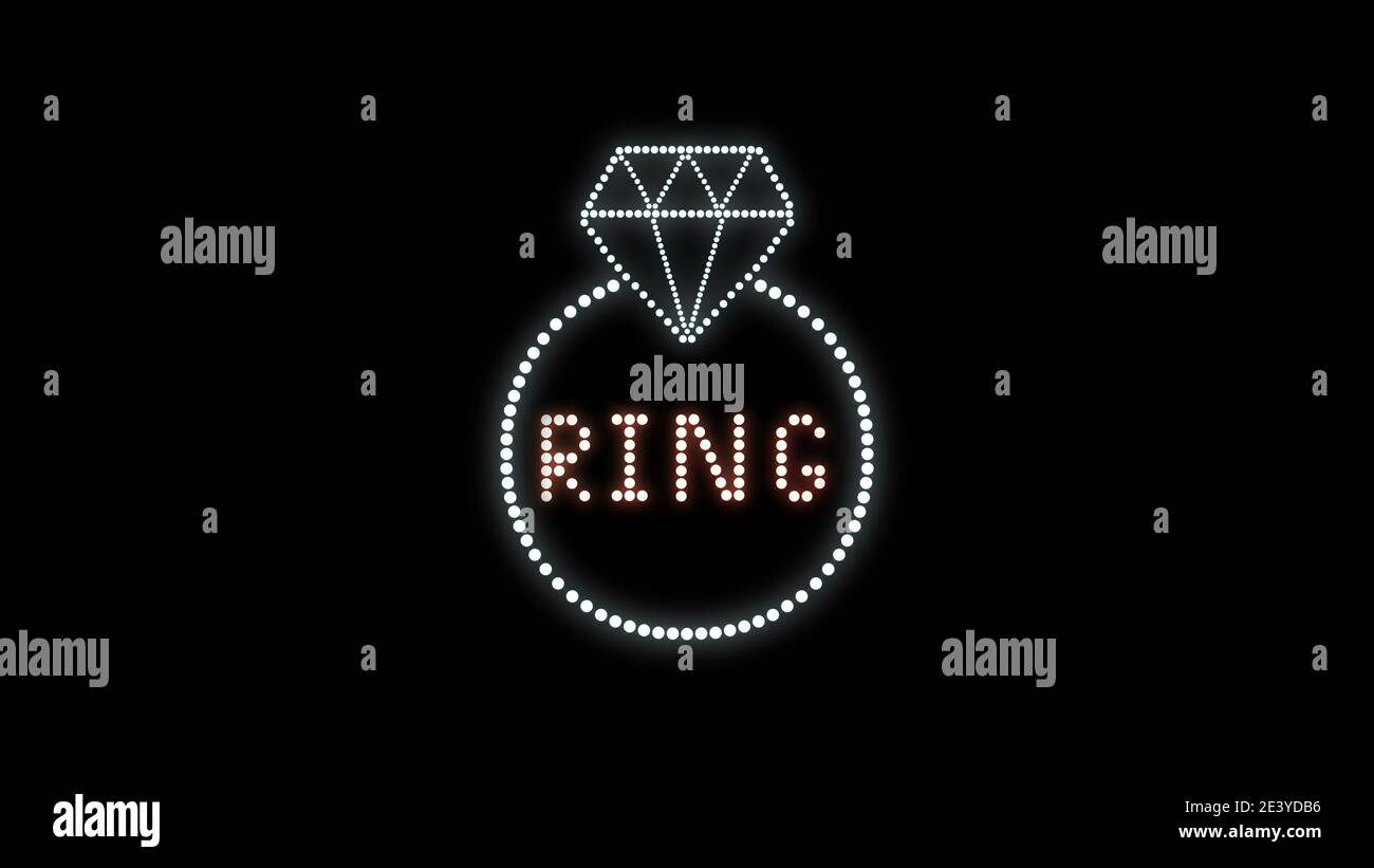 Text sign bulbs LED pixels, light flashing, blinking lights advertising ...