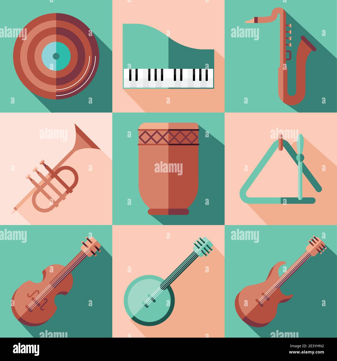 instruments icon collection design, Music sound melody and song theme ...