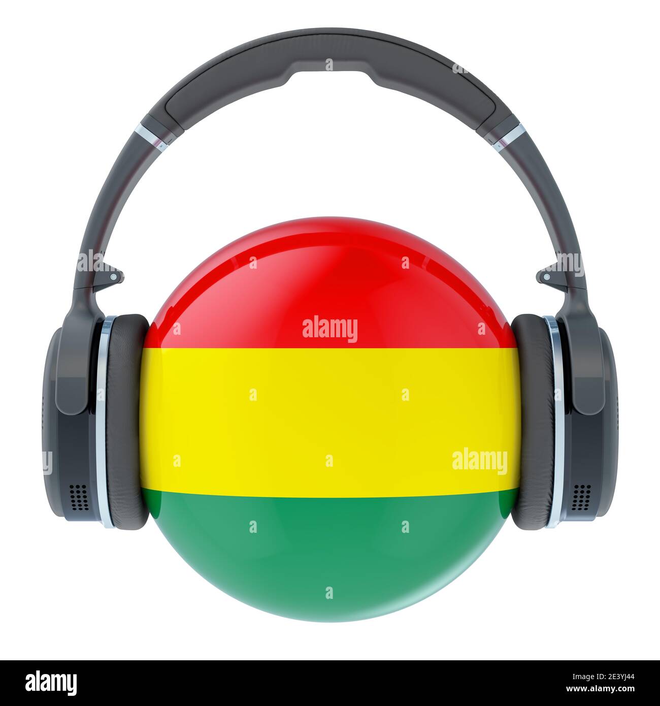 Headphones with Bolivian flag, 3D rendering isolated on white ...