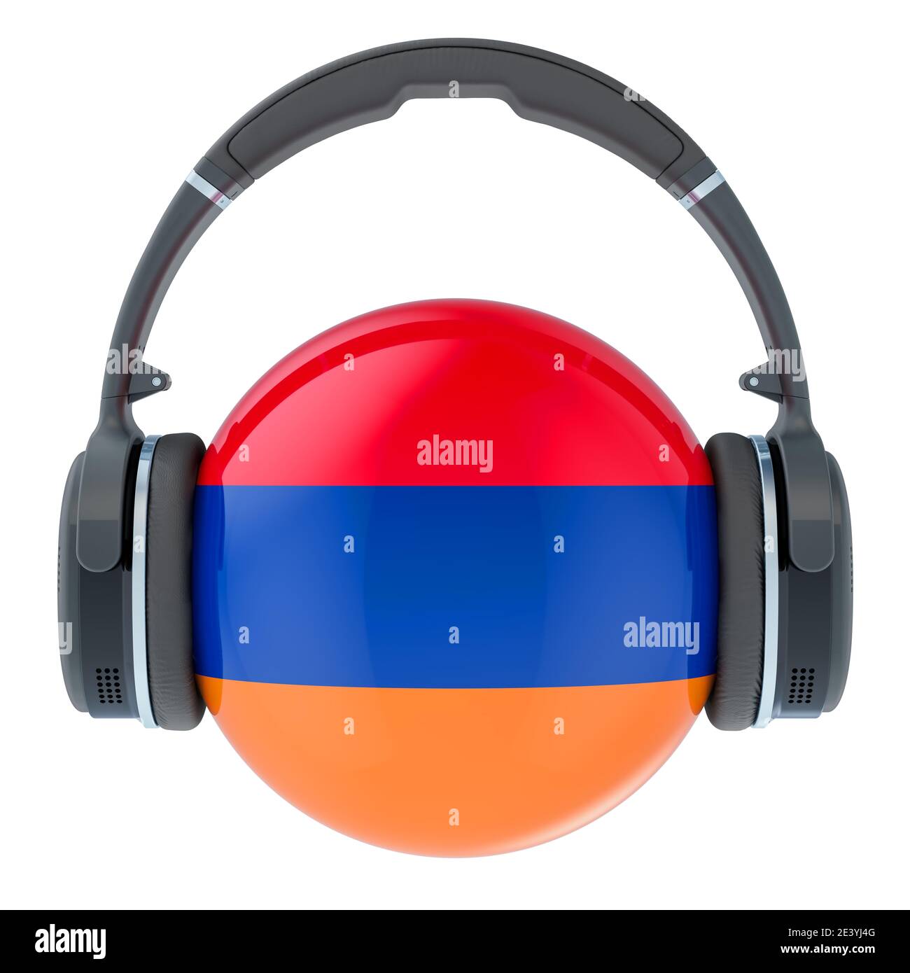 Headphones with Armenian flag, 3D rendering isolated on white ...