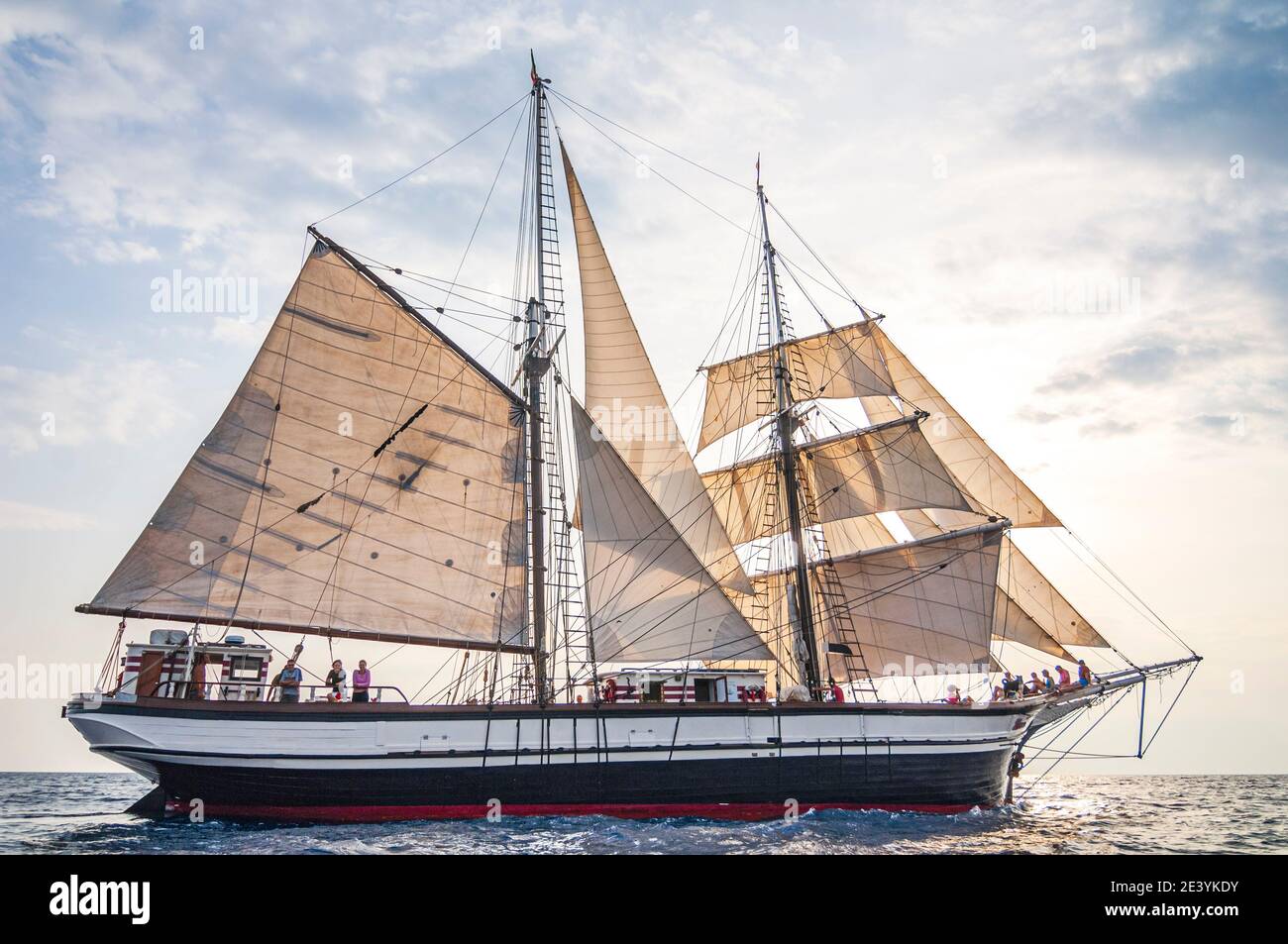 Old wooden sailing ship on mediterraean sea Stock Photo - Alamy