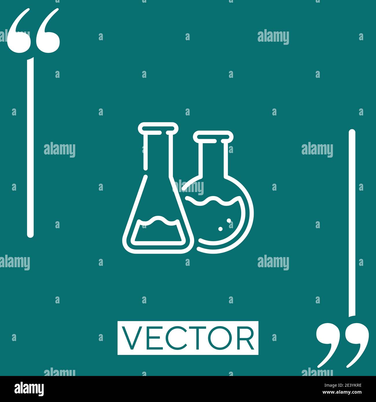 flasks vector icon Linear icon. Editable stroke line Stock Vector