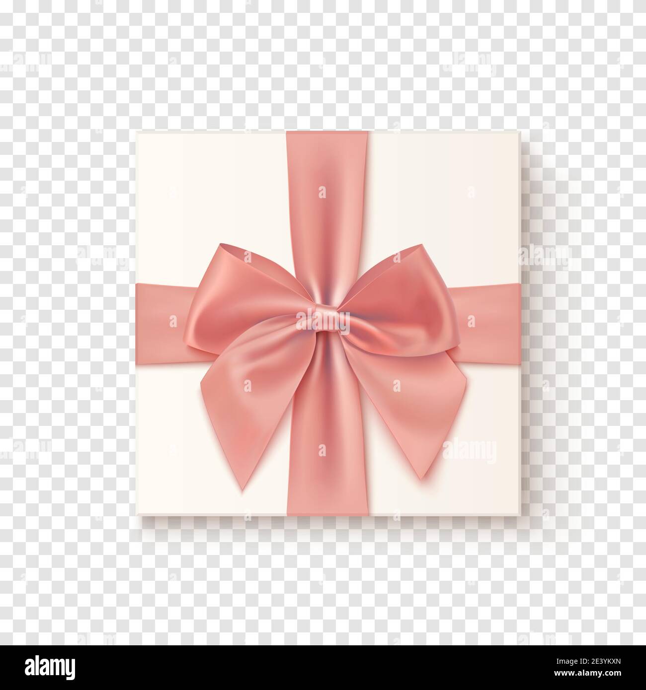 Realistic gift icon with pink bow. Vector illustration template for greeting card, brochure, banner, poster or web header. Stock Vector