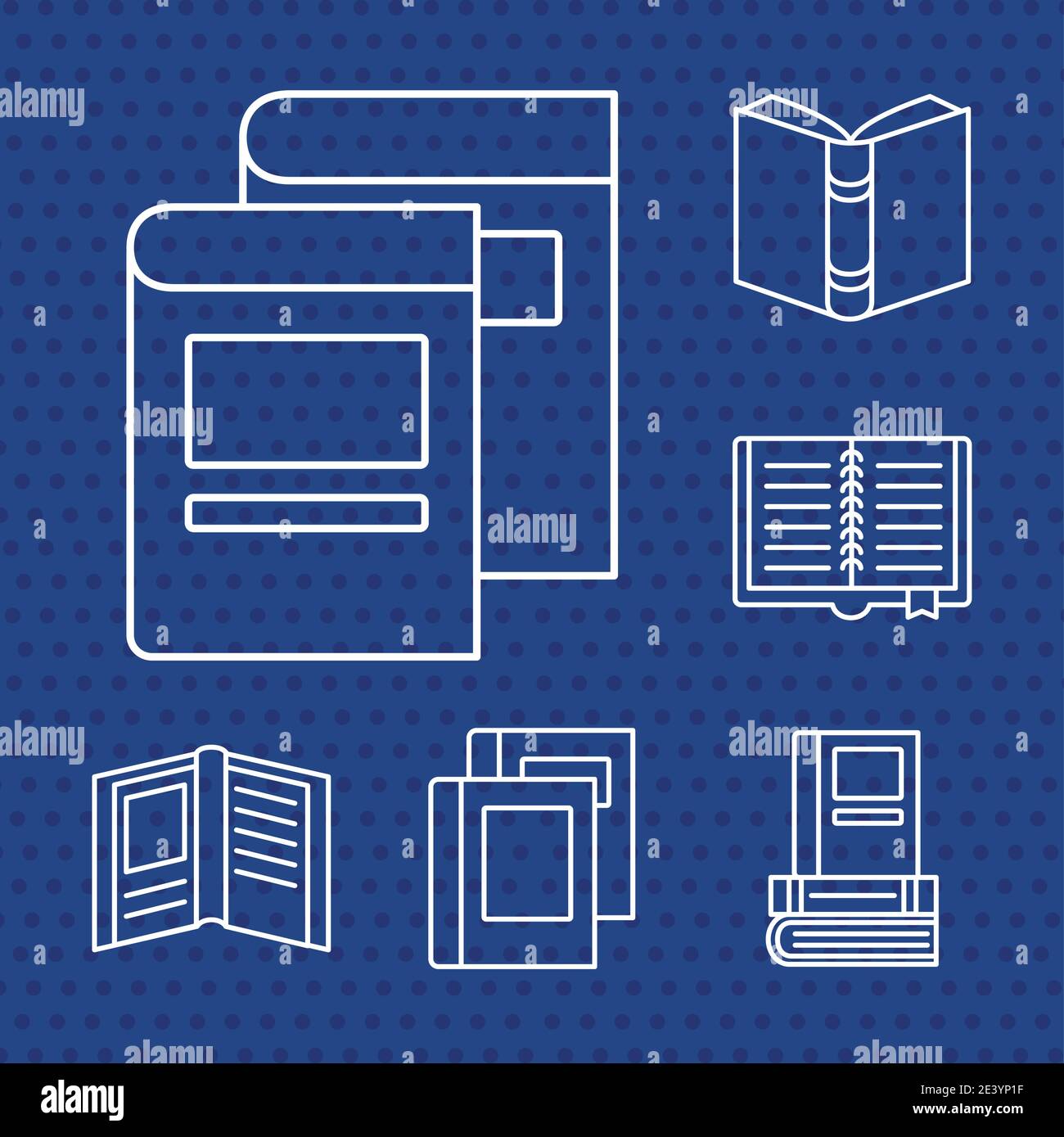 books line style set of icons design, Education literature and read ...