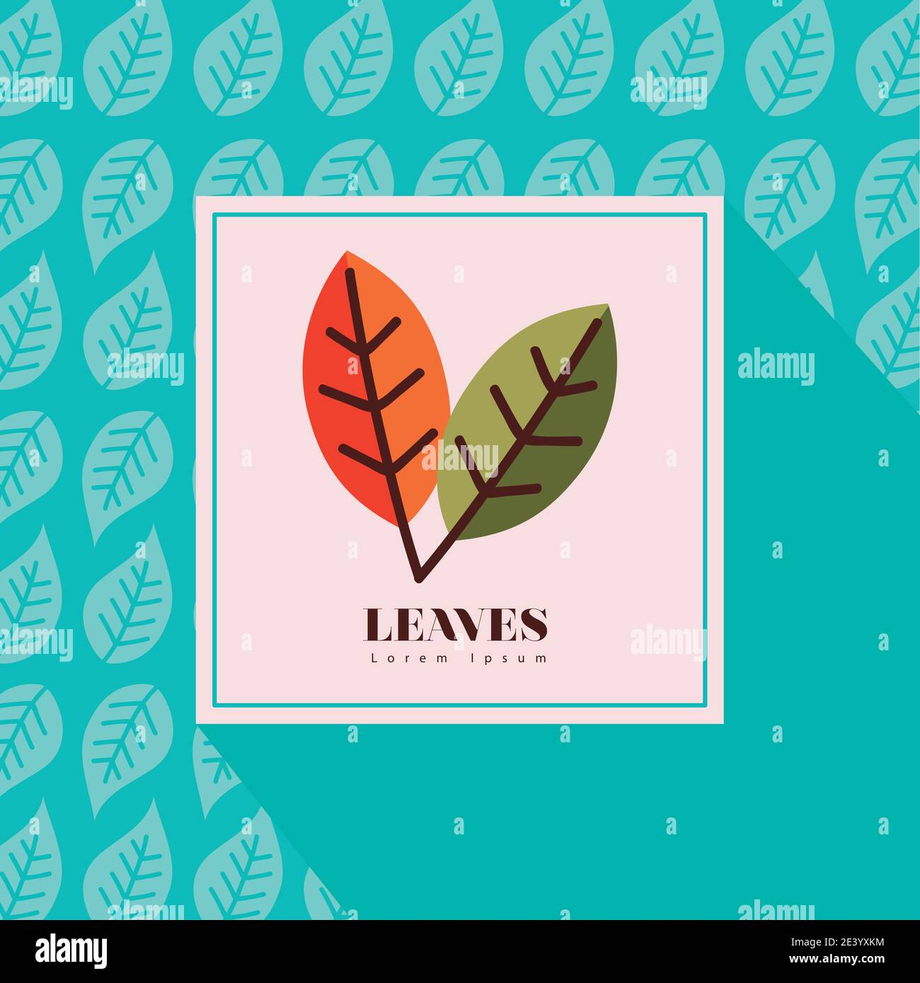 leaves line and fill style icons in frame design of Plant natural ...