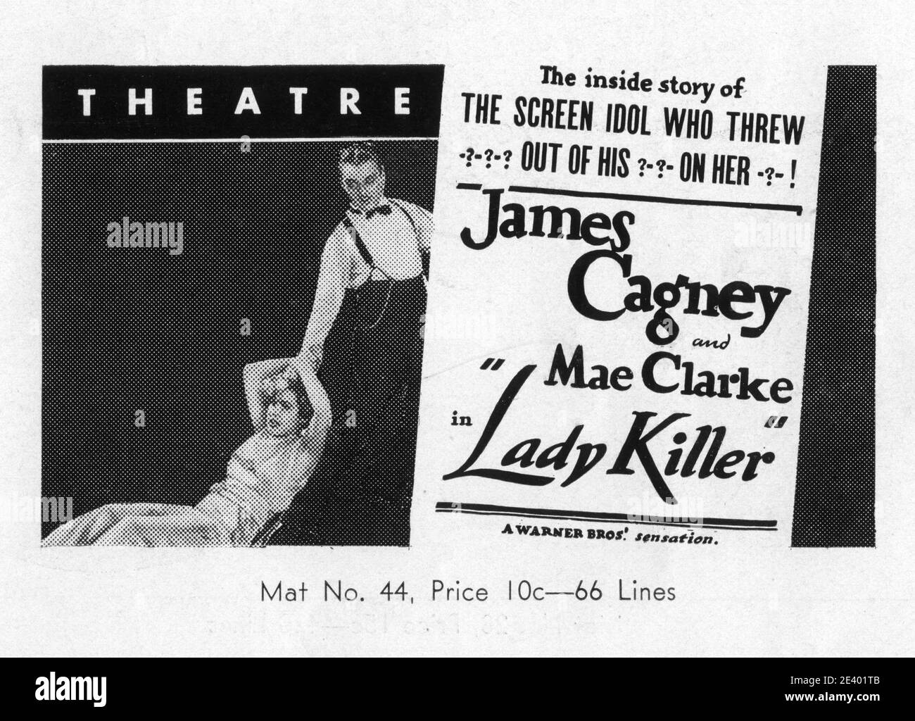 JAMES CAGNEY and MAE CLARKE in LADY KILLER 1933 director ROY DEL RUTH