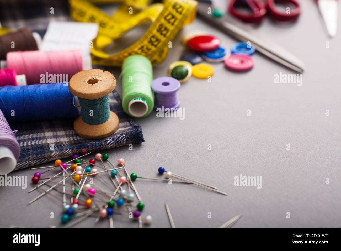 Copyspace frame with sewing tools Stock Photo Alamy
