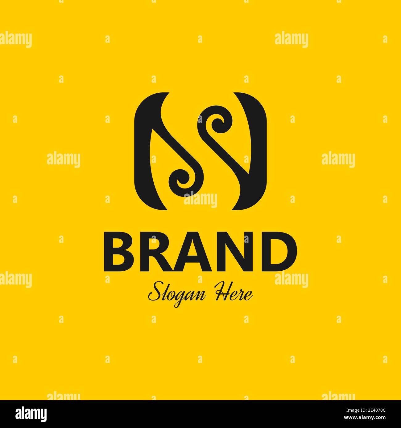 Letter SN NS Monogram Logo Vector Template letter N with S negative ...