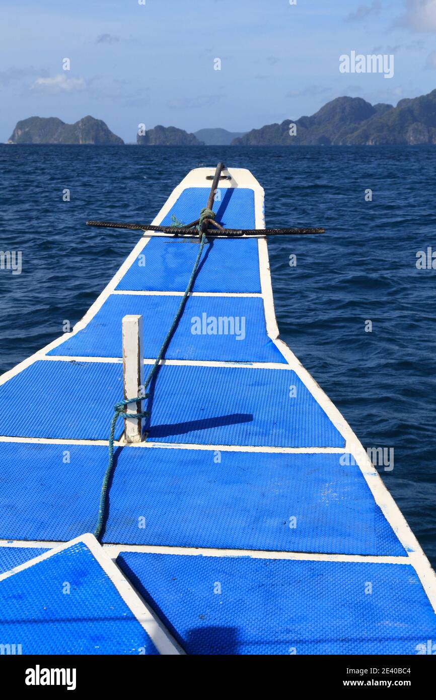 Traditional bangka boat in Philippines island hopping tour. Philippines