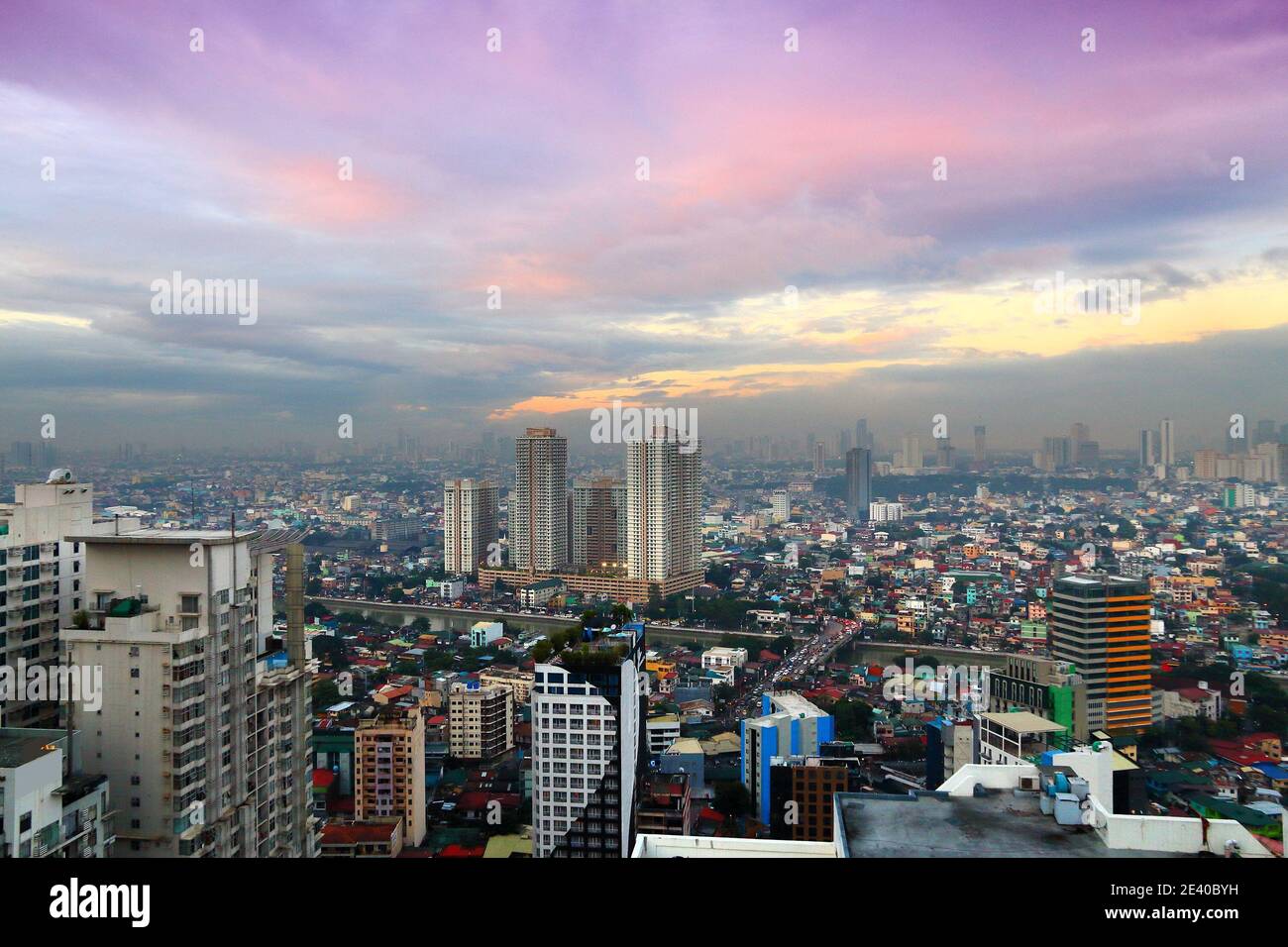 Manila city, Philippines. Makati city and Mandaluyong. Stock Photo