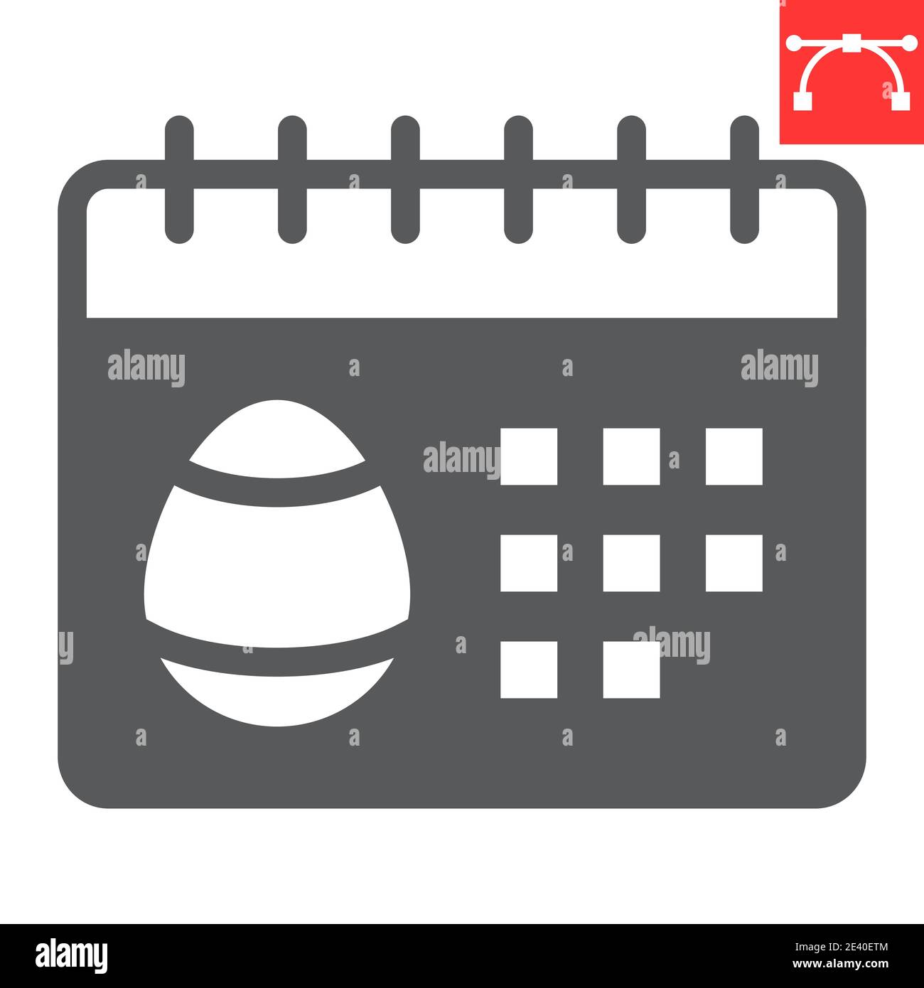 Easter calendar glyph icon, Happy Easter and holiday, calendar vector icon,  vector graphics, editable stroke solid sign, eps 10 Stock Vector Image &  Art - Alamy