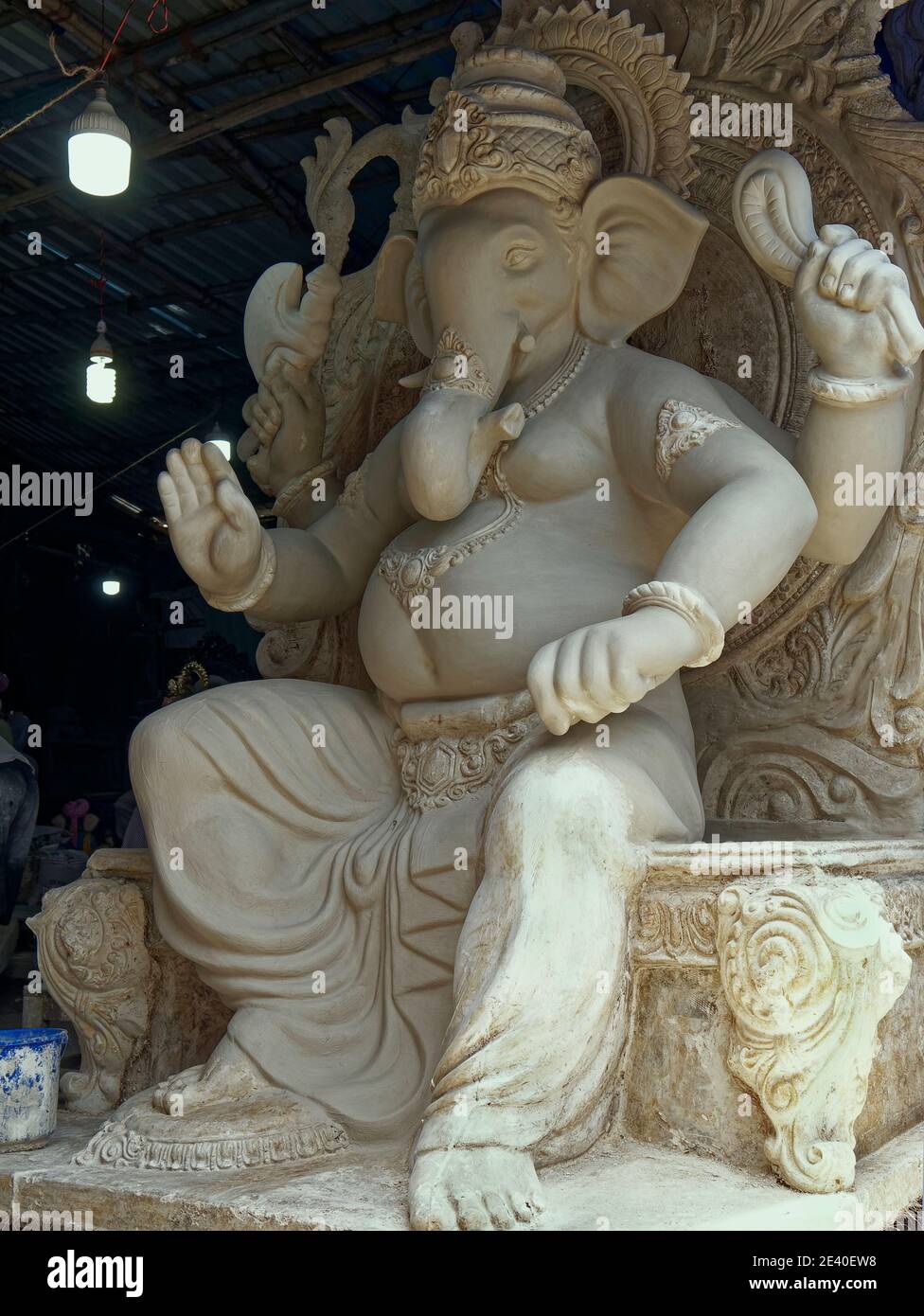 18 Aug 2019 close up of Ganesha Idol at an artist's workshop ...