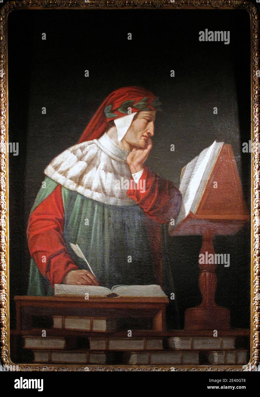 Italy Emilia Romagna Ravenna -  Museo Dantesco - Runcaldier Attilio  1801/ 1884  - Portrait of  Dante Alighieri Stock Photo