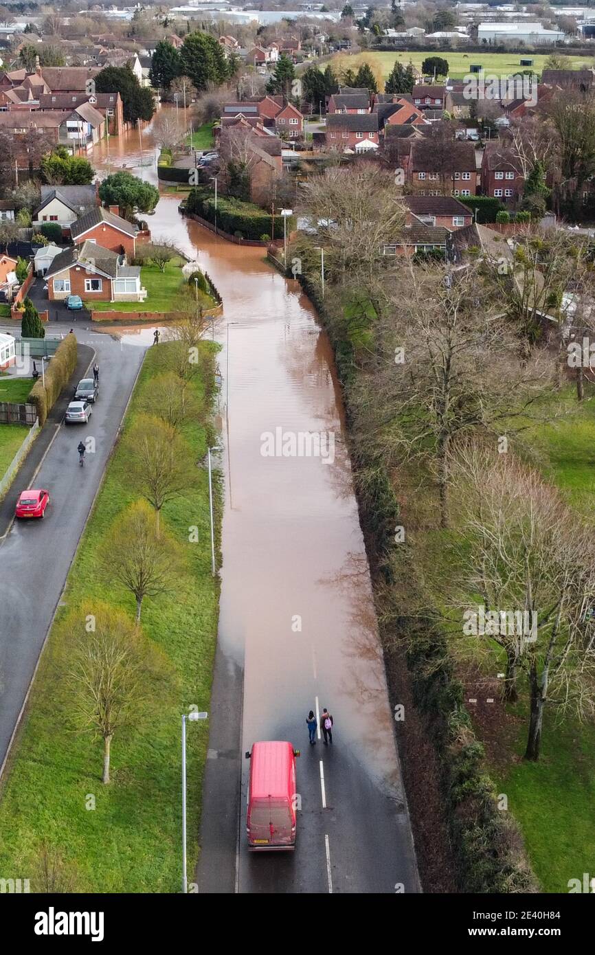 Hereford, Herefordshire, UK. 21st Jan, 2021. Flooding hit parts of
