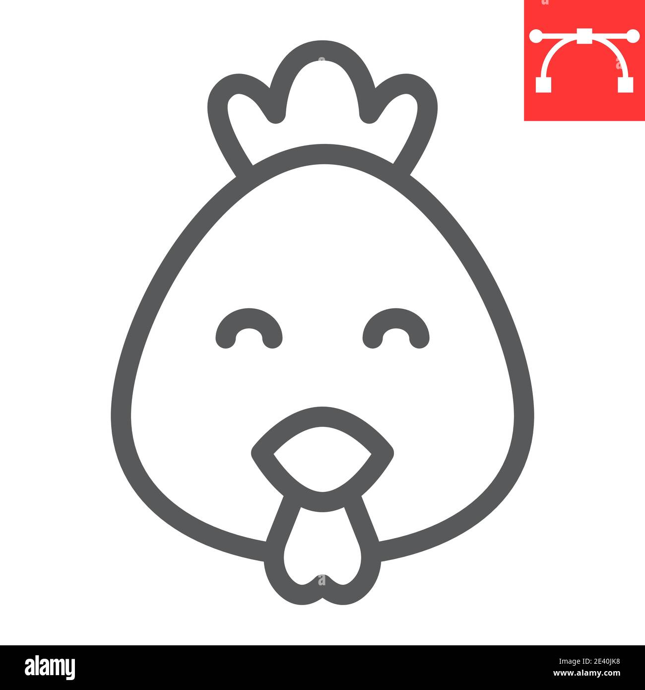 Cute chicken line icon, poultry and hen, chick vector icon, vector ...