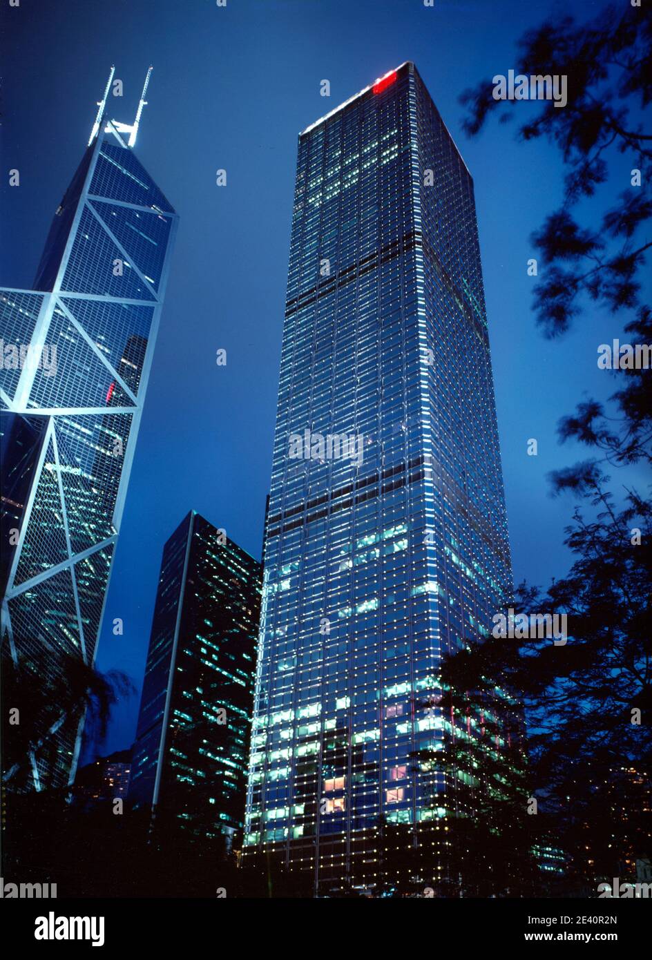 Cheung Kong Centre, Bank of China, Pei, Hsin Yieh architects, Cesar Pelli, Hong Kong China Stock Photo