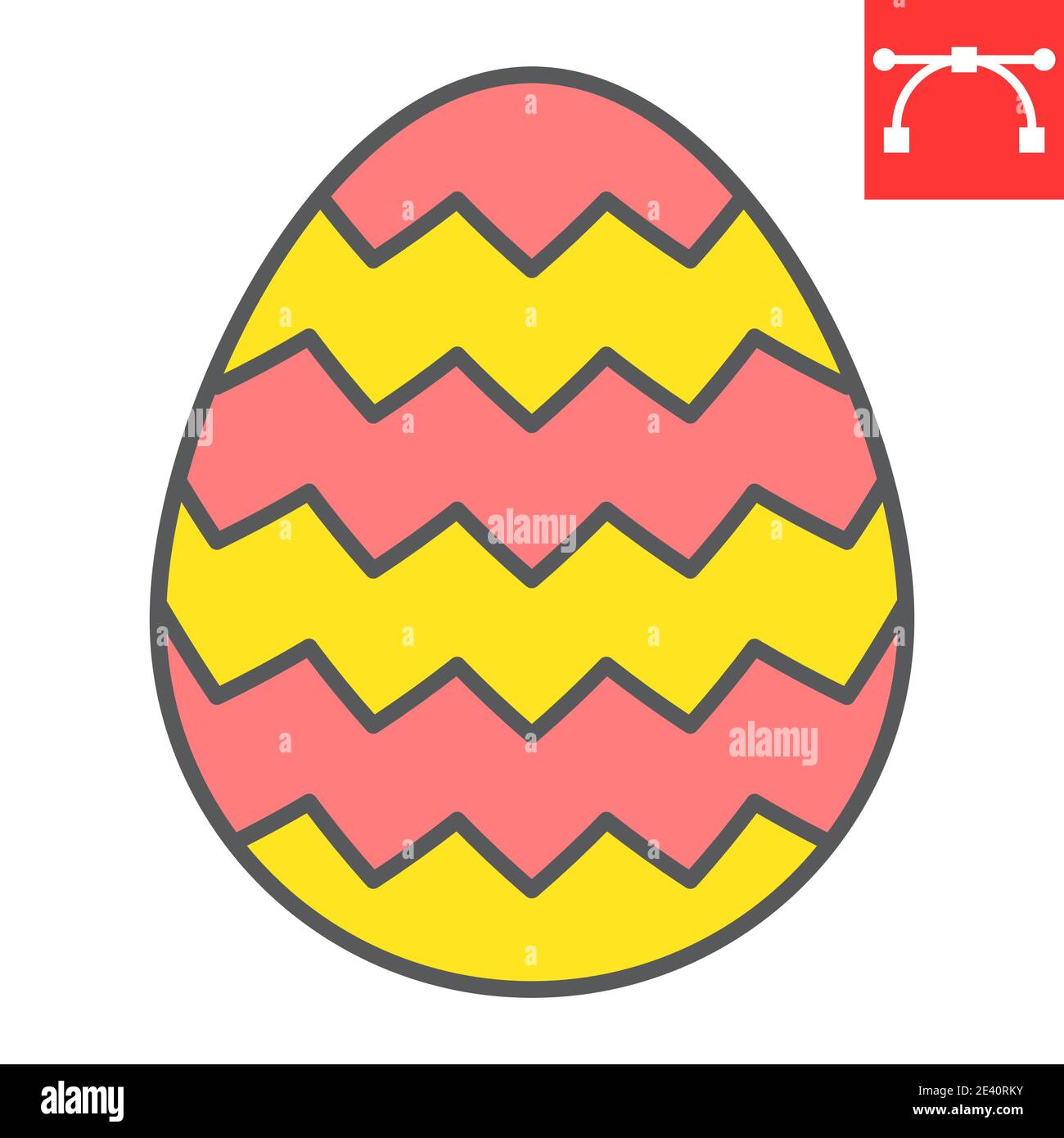 Easter egg color line icon, Happy Easter and holiday, egg vector icon, vector graphics, editable stroke filled outline sign, eps 10. Stock Vector