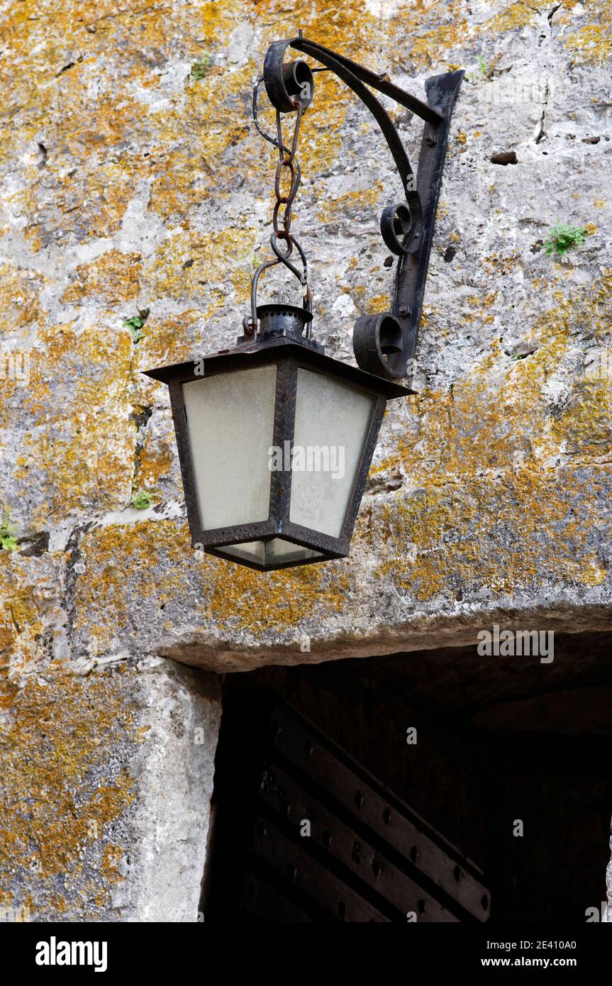 Detail of an outside lantern, Hvar, Dalmatian Coast, Croatia Stock Photo